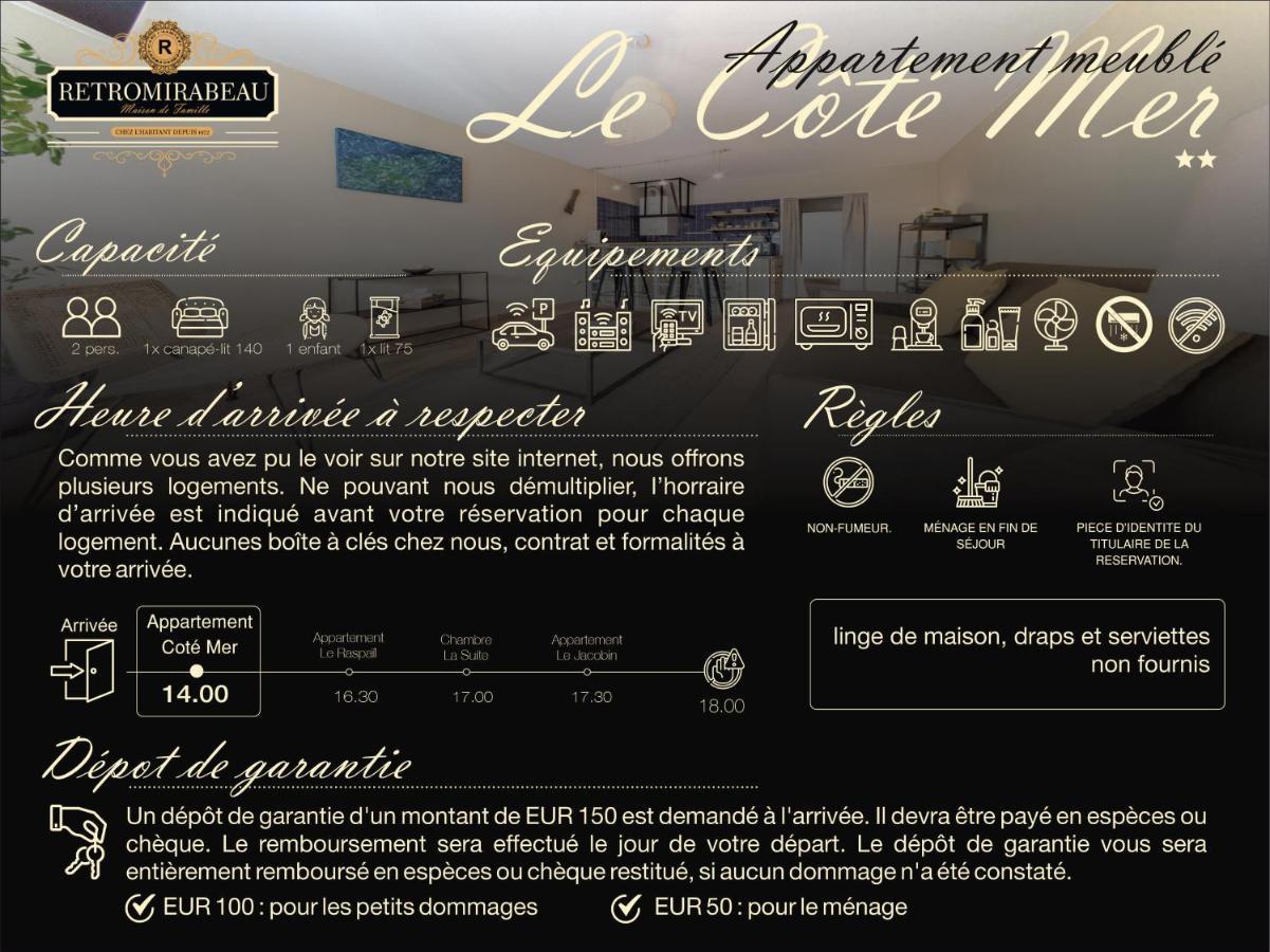 Retromirabeau "Cote Mer" - 29M2 - Lumineux - Terrasse Loggia - Vue Marina - Parking Securise - 2 A 3 Pers - Emplacement Top - Cheques Vacances Connect 그륏상 외부 사진